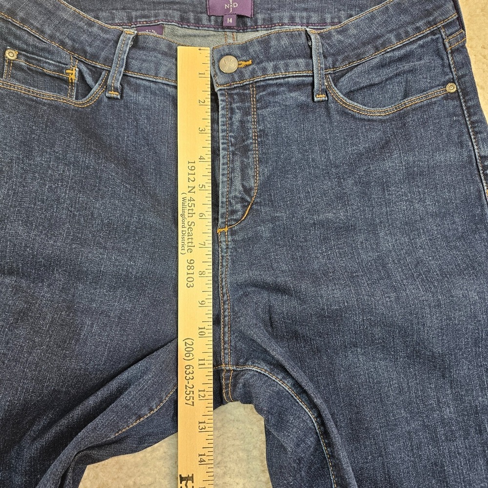 NYDJ Jeans Women's 14 Blue Med Wash Straight Leg High Rise Lift Tuck Technology - Picture 6 of 16
